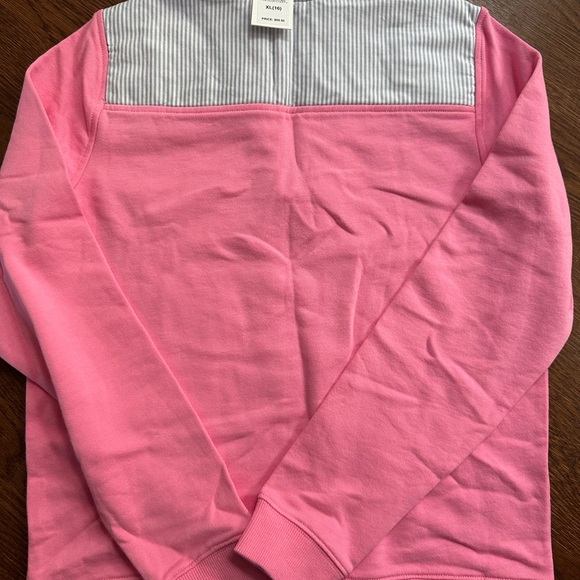 Vineyard Vines Pink and White Quarter-Zip Hoodie - Picture 5 of 6